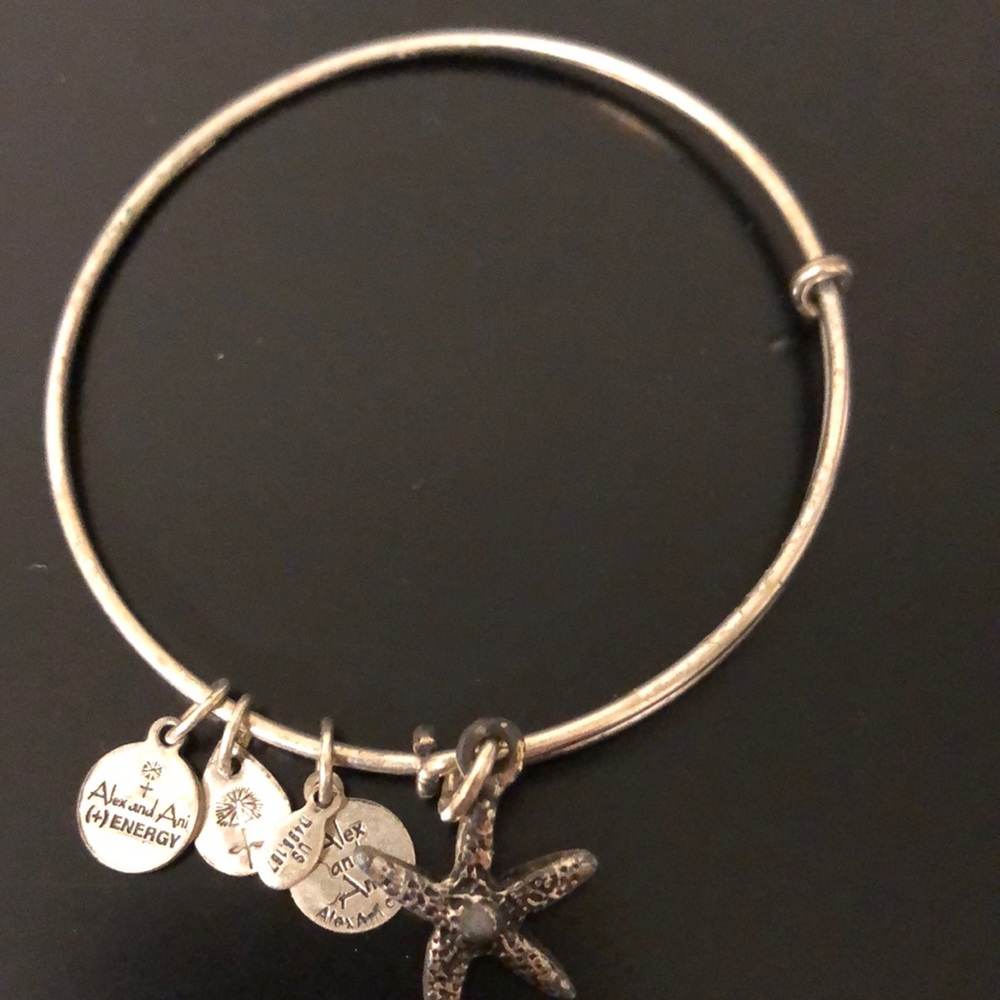 Alex and Ani silver bracelet with starfish charm